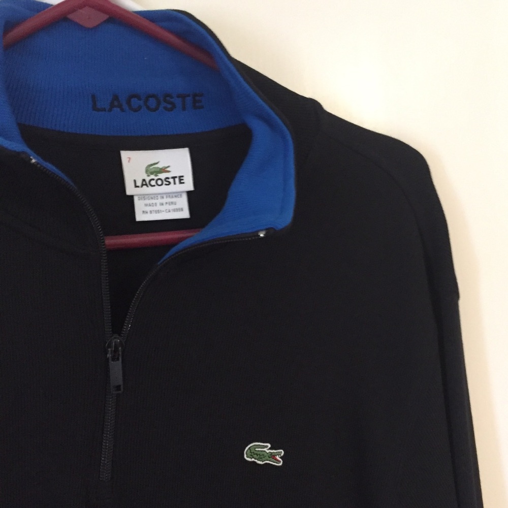 LACOSTE Quarter Zip Pullover Men’s Eur sz 7 / XL